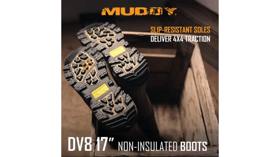 Gsm Muddy DV8 17" Non-Insulated Boots Clay Size 7D, MUD-17NI-CL-7D