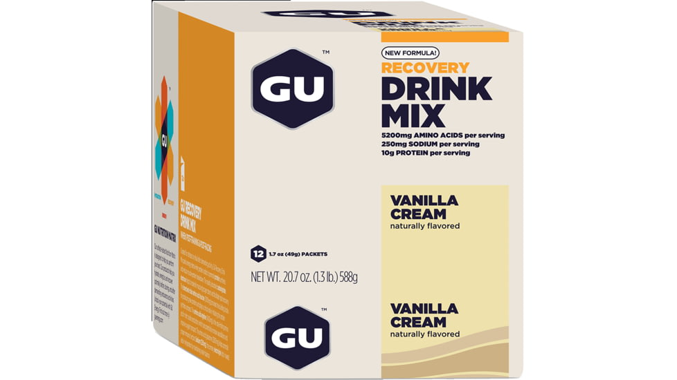 GU Vanilla Cream Recovery Drink Mix -12 Pack