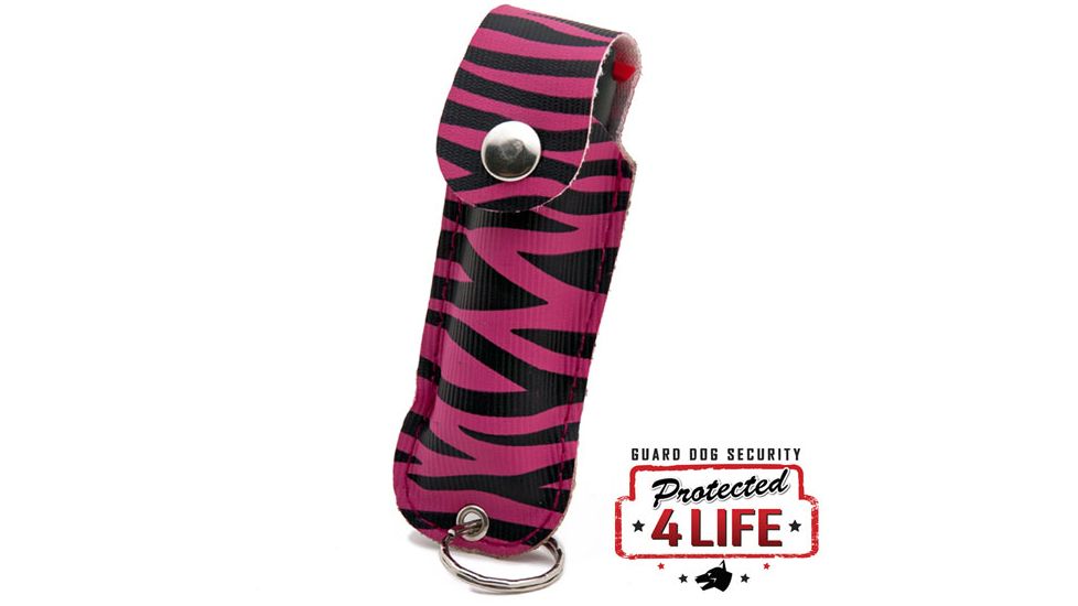 Guard Dog Security 1/2oz 18% OC Pepper Spray - Zebra Pink/Black PS-GDSC-ZPB