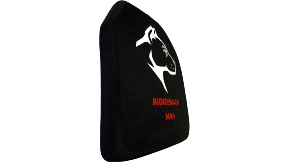 Guard Dog Body Armor Ridgeback Multi Hit Armor Plate, 10x12in, Level IV+, Multi-Curve w/ Spall Guard, Black, RIDGEBACK
