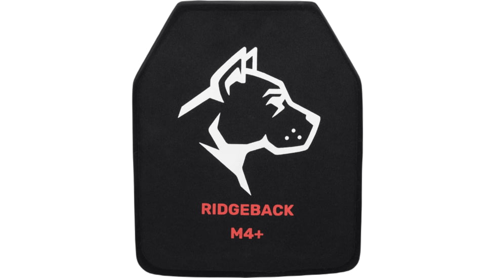 Guard Dog Body Armor Ridgeback Multi Hit Armor Plate, 10x12in, Level IV+, Multi-Curve w/ Spall Guard, Black, RIDGEBACK