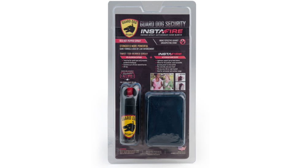 Guard Dog Security InstaFire Pepper Spray Hand Sleeve w/ 0.5 oz Pepper Spray, Blue Sleeve, Activewear PS-GDIFOC18-1BL