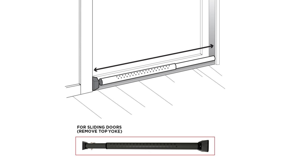Guard Dog Security DoorKeeper Adjustable Security Door Bar with Alarm, Black, One Size, DS-GDDK-BK-AL