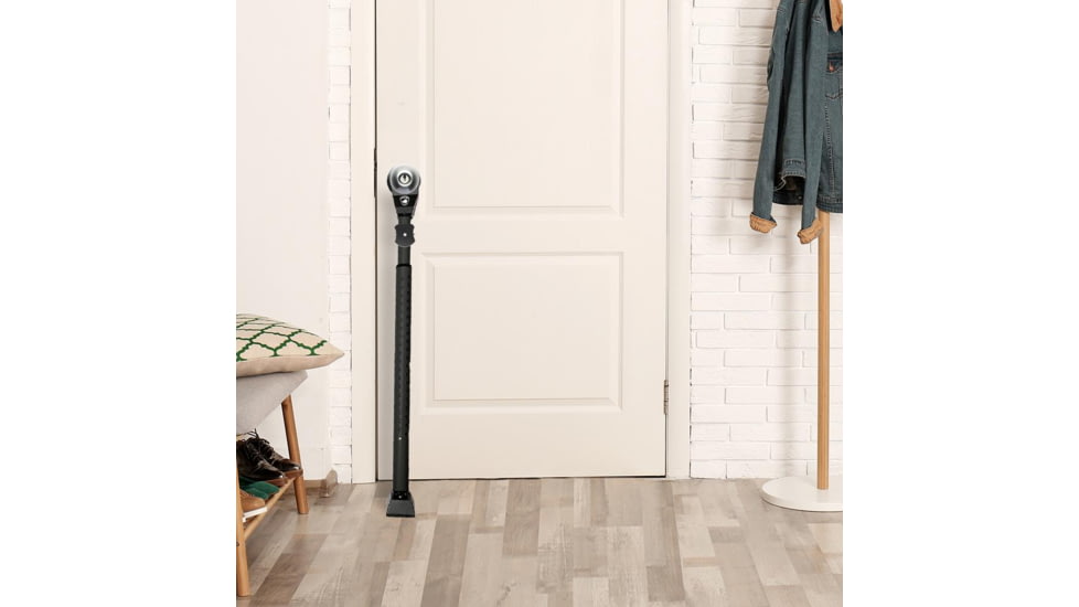 Guard Dog Security DoorKeeper Adjustable Security Door Bar with Alarm, Black, One Size, DS-GDDK-BK-AL