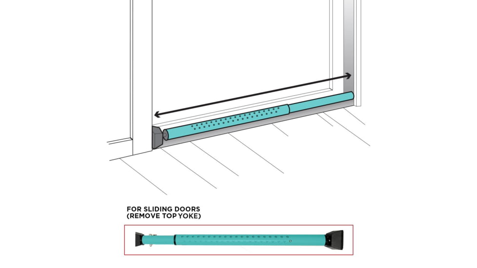 Guard Dog Security DoorKeeper Adjustable Security Door Bar with Alarm, Teal, One Size, DS-GDDK-TL-AL