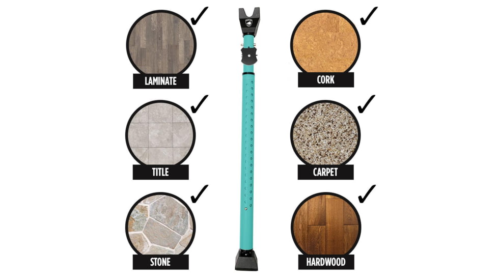 Guard Dog Security DoorKeeper Adjustable Security Door Bar with Alarm, Teal, One Size, DS-GDDK-TL-AL