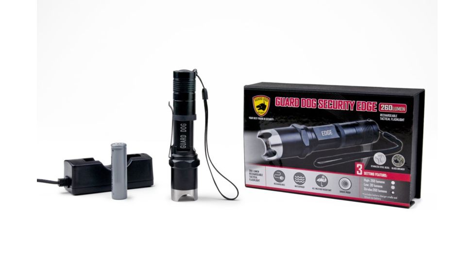 Guard Dog Security Edge 260 Lumen Waterproof 5 Function Rechargeable Tactical Flashlight TL-GDE260, EDEMO3