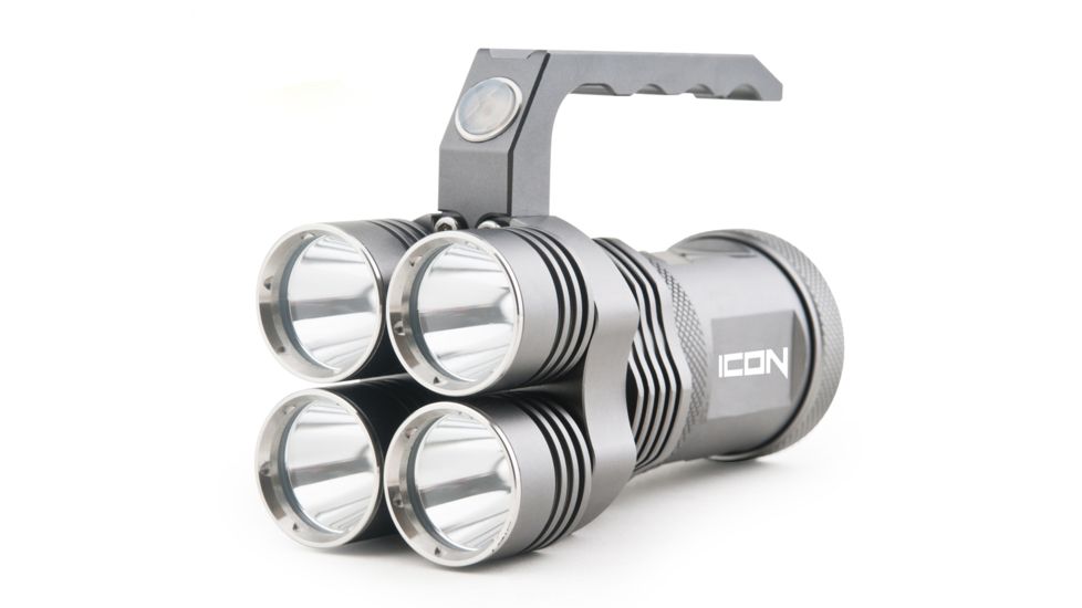 Guard Dog Security Icon - 3000 Lumen Waterproof Tactical Flashlight/Floodlight, 4 Functions, Battery Indicator, Silver TL-GDI3000