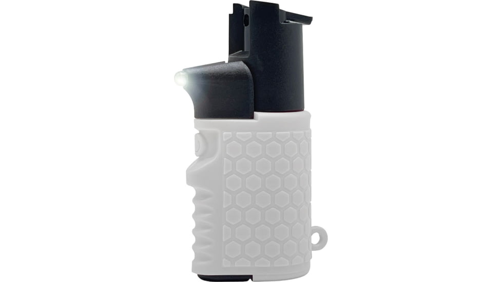 Guard Dog Security Light Em Up, 1/2 oz Pepper Spray with Grip LED Case, White, One Size, PS-GDLEU-WT