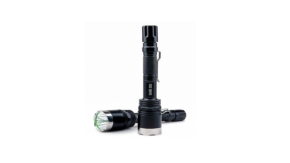 Guard Dog Security Solaire Rechargeable Tactical Flashlight, 5 Modes, 900 Lumen, Black, TL-GDS900