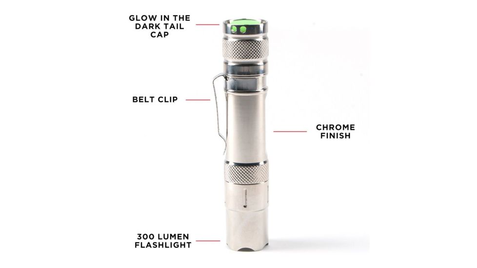 Guard Dog Security Spectra Flashlight, Chrome, TL-GDS300