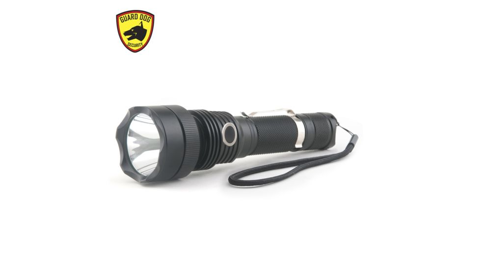 Guard Dog Security Xcess- 550 Lumen Waterproof Tactical Flashlight, 4 Functions, Customized Dimmer, Black TL-GDX550