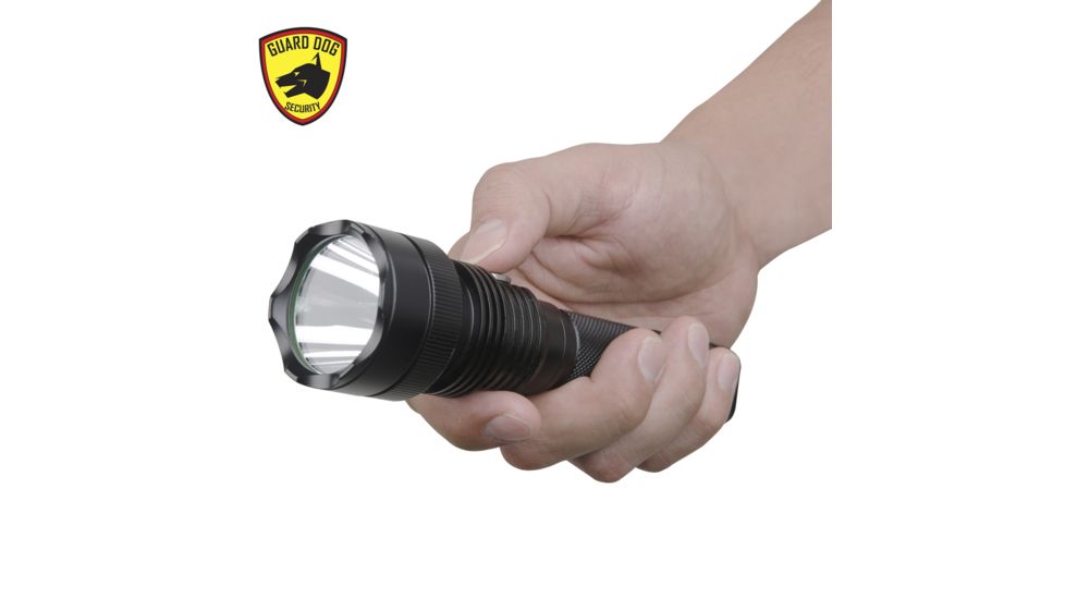 Guard Dog Security Xcess- 550 Lumen Waterproof Tactical Flashlight, 4 Functions, Customized Dimmer, Black TL-GDX550
