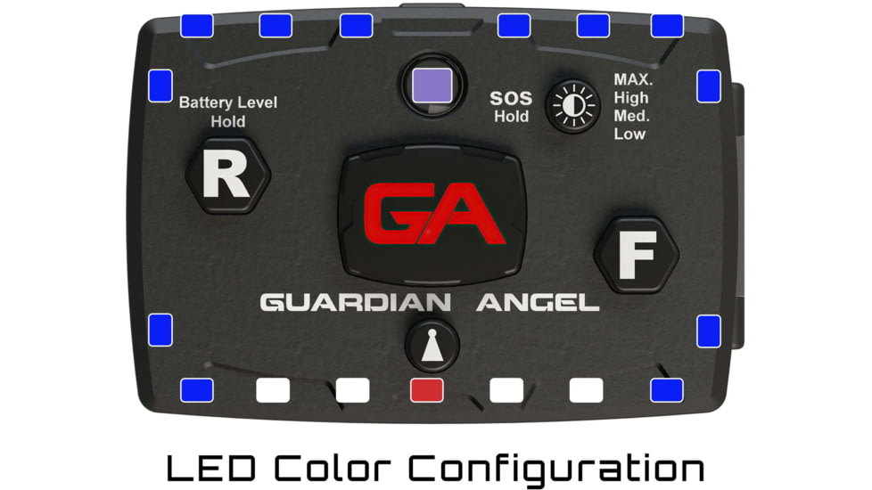 Guardian Angel Infrared Hybrid Wearable Safety Light, Black Casing, White/Blue Split Front, Blue Rear, Infrared Top Light, Red Work Light, ELT-B/B-IR