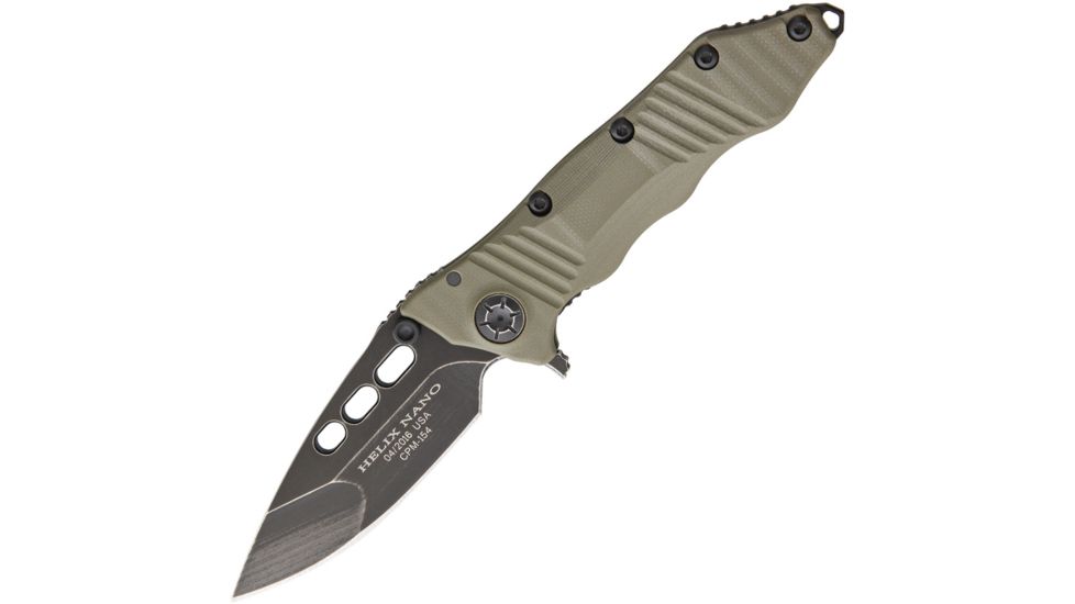 Guardian Tactical Helix Nano OD Green Dark Stone Folding Knife,3.25in,CPM-154 Steel,Standard Edge,Black Stonewash,Green,Synthetic Handle GT68611