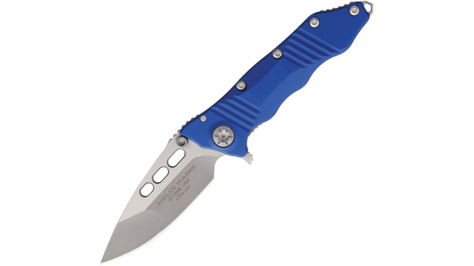 Guardian Tactical Helix Nano Tactical Blue Folding Knife,3.25in,CPM-154 Steel,Standard Edge,Bead Blast and Satin GT63411B