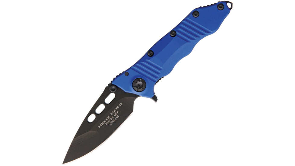 Guardian Tactical Helix Nano Tactical Blue Folding Knife,3.25in,CPM-154 Steel,Standard Edge,Black GT63111B