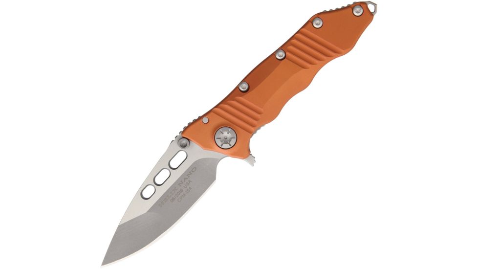 Guardian Tactical Helix Nano Tactical Orange Folding Knife,3.25in,CPM-154 Steel,Standard Edge,Bead Blast and Satin,Orange,Aluminum Handle GT63411O