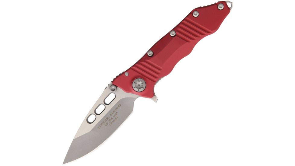 Guardian Tactical Helix Nano Tactical Red Folding Knife,3.25in,CPM-154 Steel,Standard Edge,Bead Blast and Satin GT63411R