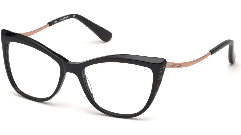 Guess By Marciano GM0347 Eyeglass Frames - Shiny Black Frame Color, Shiny Black Lens Color