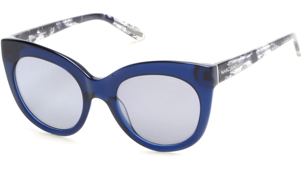 Guess By Marciano GM0760 Sunglasses - Shiny Light Blue Frame Color, Blu Mirror Lens Color