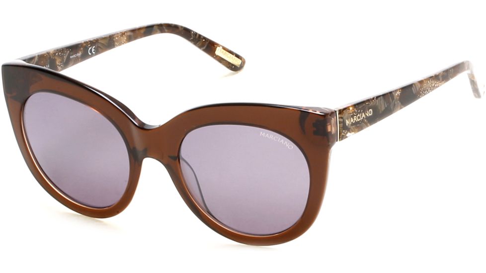 Guess By Marciano GM0760 Sunglasses - Shiny Light Brown Frame Color, Brown Mirror Lens Color