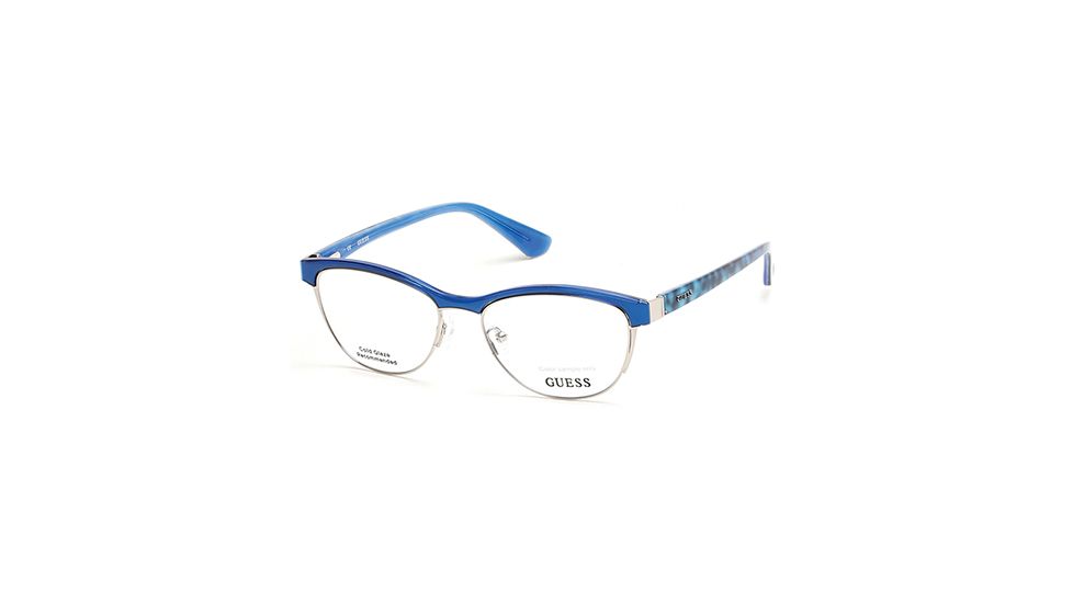Guess GU2523 Eyeglass Frames - Shiny Blue Frame Color