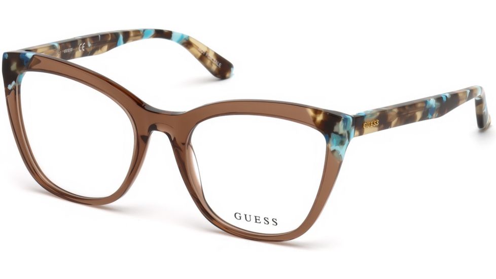 Guess GU2674 Eyeglass Frames - Shiny Light Brown Frame Color