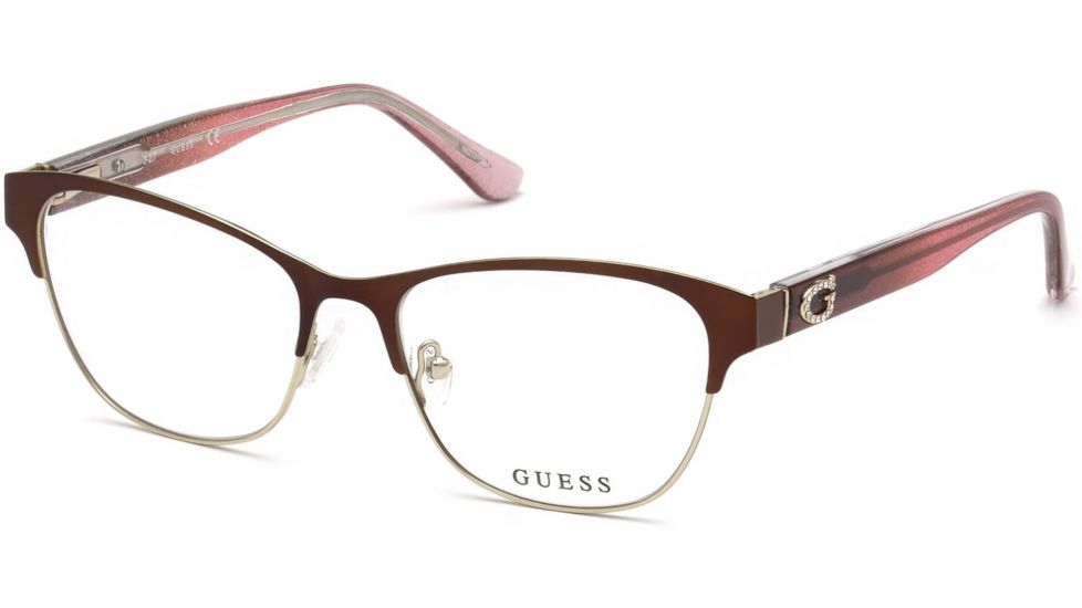 Guess GU2679 Eyeglass Frames - Matte Dark Brown Frame Color