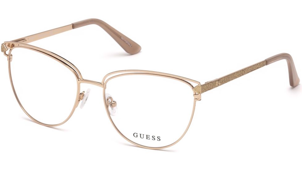 Guess GU2685 Eyeglass Frames - Shiny Rose Gold Frame Color, Shiny Rose Gold Lens Color