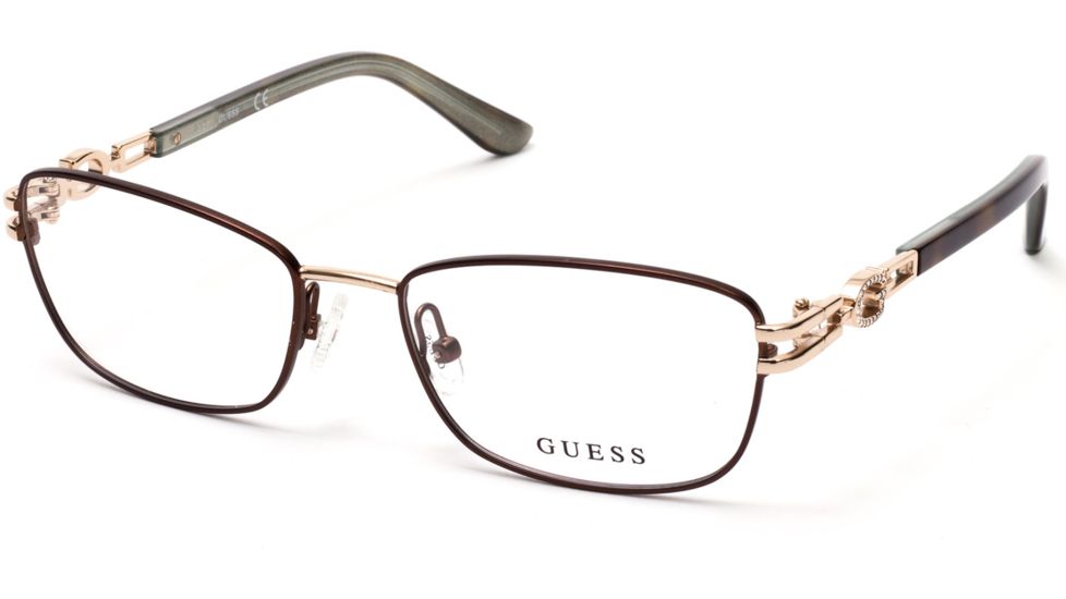 Guess GU2687 Eyeglass Frames - Matte Dark Brown Frame Color, Matte Dark Brown Lens Color