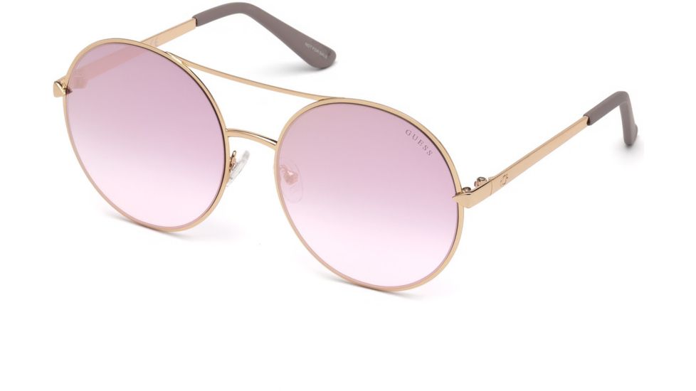 Guess GU7559 Sunglasses - Shiny Rose Gold Frame Color, Bordeaux Mirror Lens Color