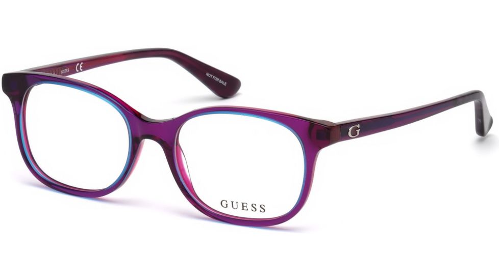 Guess GU9176 Eyeglass Frames - Shiny Violet Frame Color, Shiny Violet Lens Color