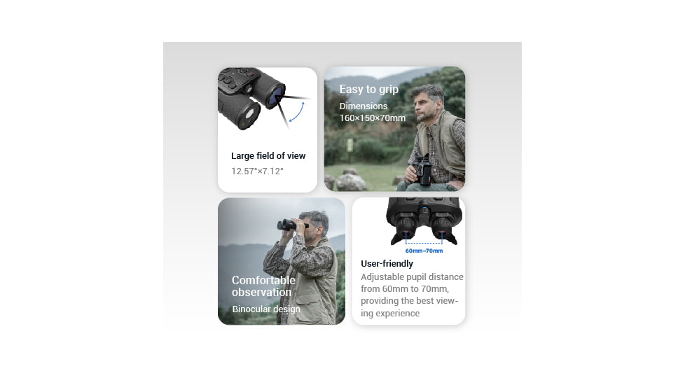 Guide USA DN Series DN30 1.9-15.2x30mm Night Vision Binocular, 3840x2160, Black, DN30