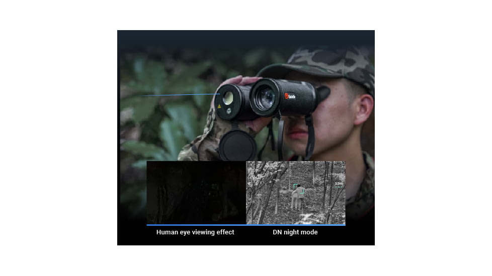 Guide USA DN Series DN30 1.9-15.2x30mm Night Vision Binocular, 3840x2160, Black, DN30