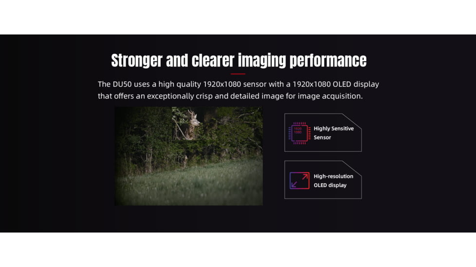 Guide Sensmart DU Series DU50 3.1-8x50mm Night Vision Rifle Scope, 1920x1080, Black, DU50
