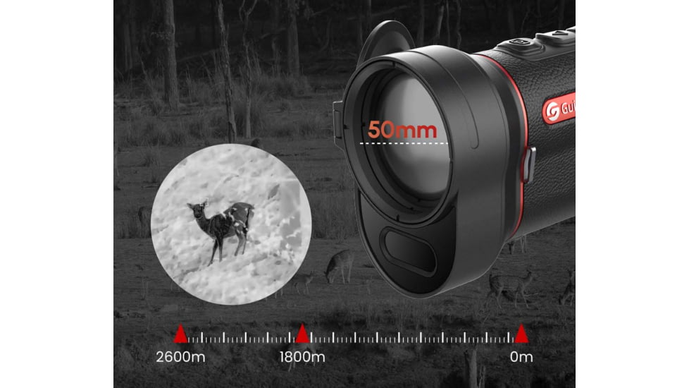 Guide Sensmart TD 653 2.6x50mm 30mm Tube Thermal Imaging Monoculars, LRF, Black, TD653L