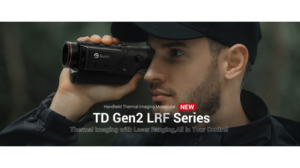 Guide USA TD LRF Series TD411 LRF 1.4-5.6x19mm Thermal Monocular, 384x288, Black, TD411LRF