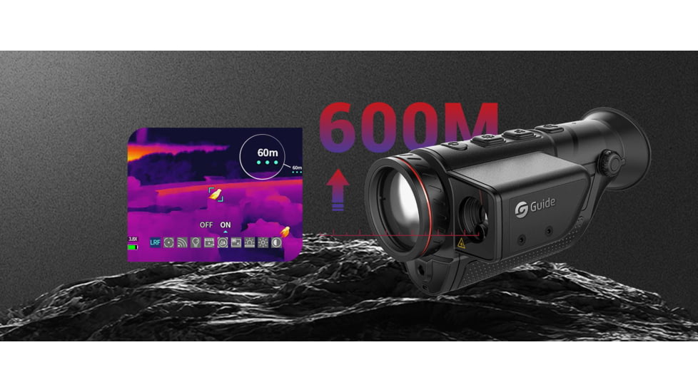 Guide USA TD LRF Series TD411 LRF 1.4-5.6x19mm Thermal Monocular, 384x288, Black, TD411LRF