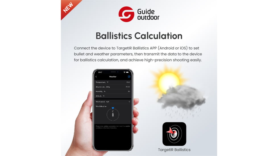 Guide USA TR Series 430A 3.3-13.2x35mm Thermal Rifle scope, 50 Hz, 400x300, TR430-A