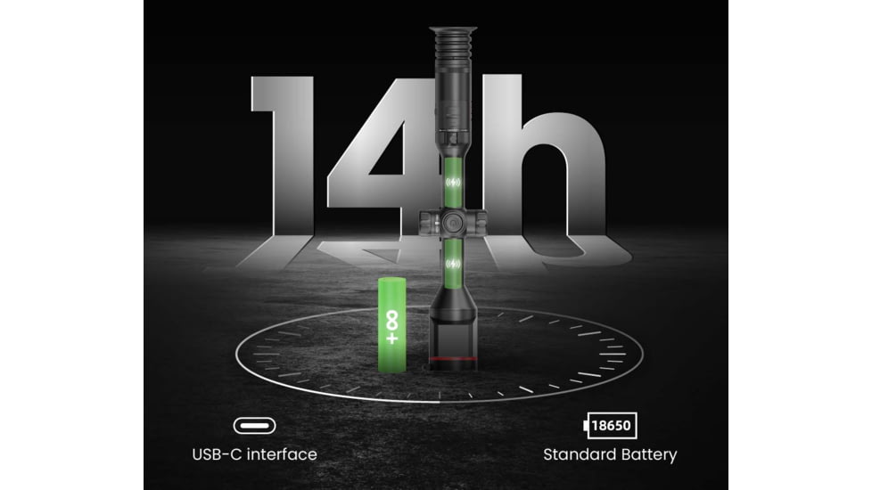 Guide Sensmart TU 650 M 3.0 3.7x50mm 30mm Tube Thermal Rifle Scope, LRF, Black, TU650M