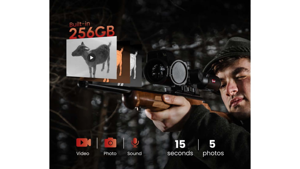 Guide Sensmart TU 650 M 3.0 3.7x50mm 30mm Tube Thermal Rifle Scope, LRF, Black, TU650M