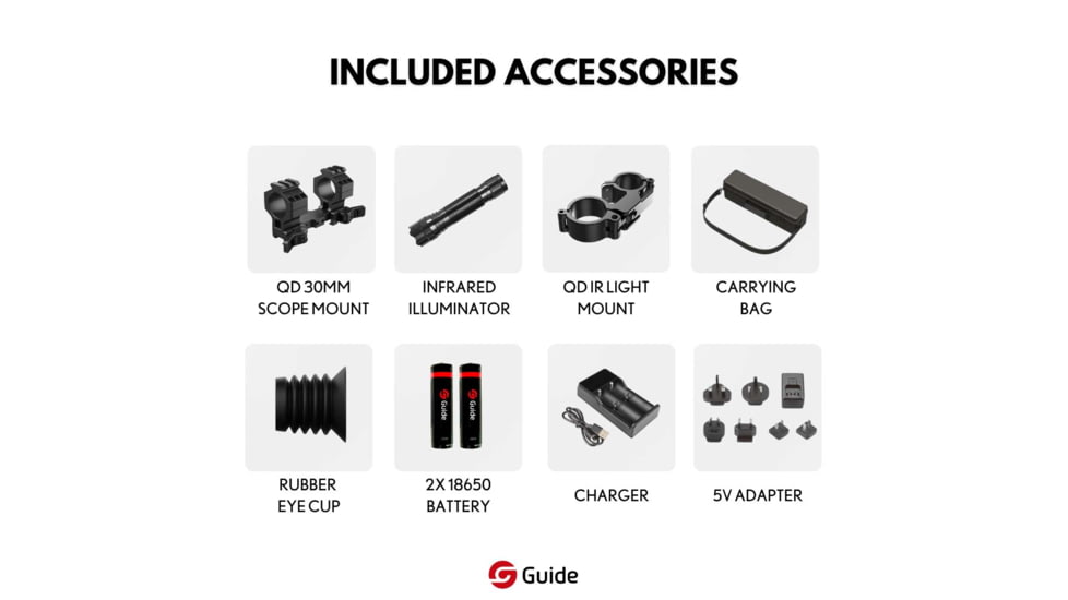 Guide Sensmart TU 650 M 3.0 3.7x50mm 30mm Tube Thermal Rifle Scope, LRF, Black, TU650M