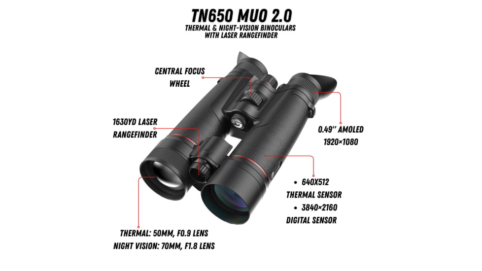 Guide USA TN650M 3.9-31.2-5.4-43.2x50mm Thermal Binocular