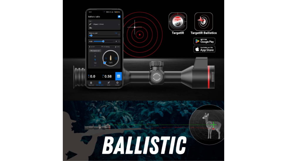 Guide USA TU435 LRF 3.0 4.4-17.6x35mm 30mm Tube Thermal Rifle Scope, 50Hz, 400x300, Black, Small, TU435L