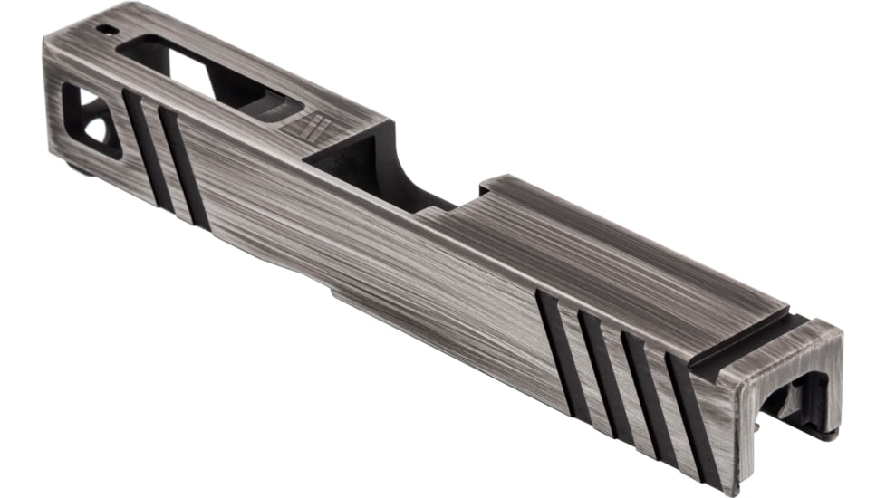 Gun Cuts Apprentice Slide for Glock 19, No Optic Cut, Battleworn Silver, GC-G19-APP-CSIBW-NO