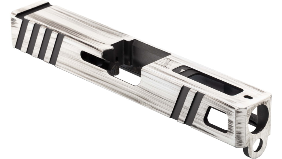 Gun Cuts Apprentice Slide for Glock 19, No Optic Cut, Battleworn White, GC-G19-APP-SWHBW-NO