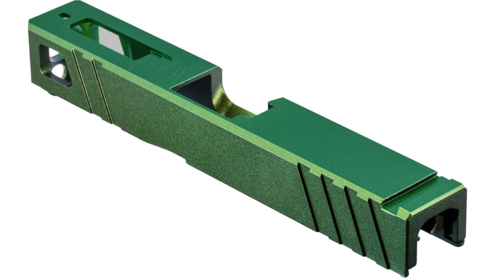 Gun Cuts Apprentice Slide for Glock 19, No Optic Cut, Radioactive Green, GC-G19-APP-RGR-NO