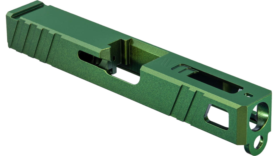 Gun Cuts Apprentice Slide for Glock 19, No Optic Cut, Radioactive Green, GC-G19-APP-RGR-NO