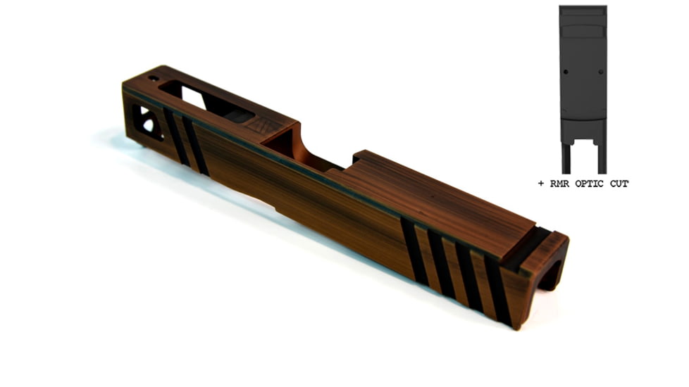Gun Cuts Apprentice Slide for Glock 19, Optic Cut, Battleworn Copper, GC-G19-APP-COPBW-RMR